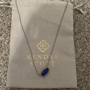 Elisa SILVER AND BLUE Pendant Necklace in Cobalt Cat's Eye NEVER WORN!!!!!